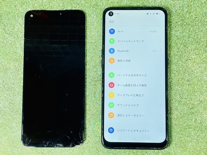 交換した画面と復旧したOPPOA55s5G｜神戸市垂水区